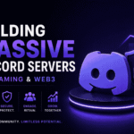 Professional featured image showing Discord community growth, secure server management, gaming and Web3 engagement, and scalable digital community building.