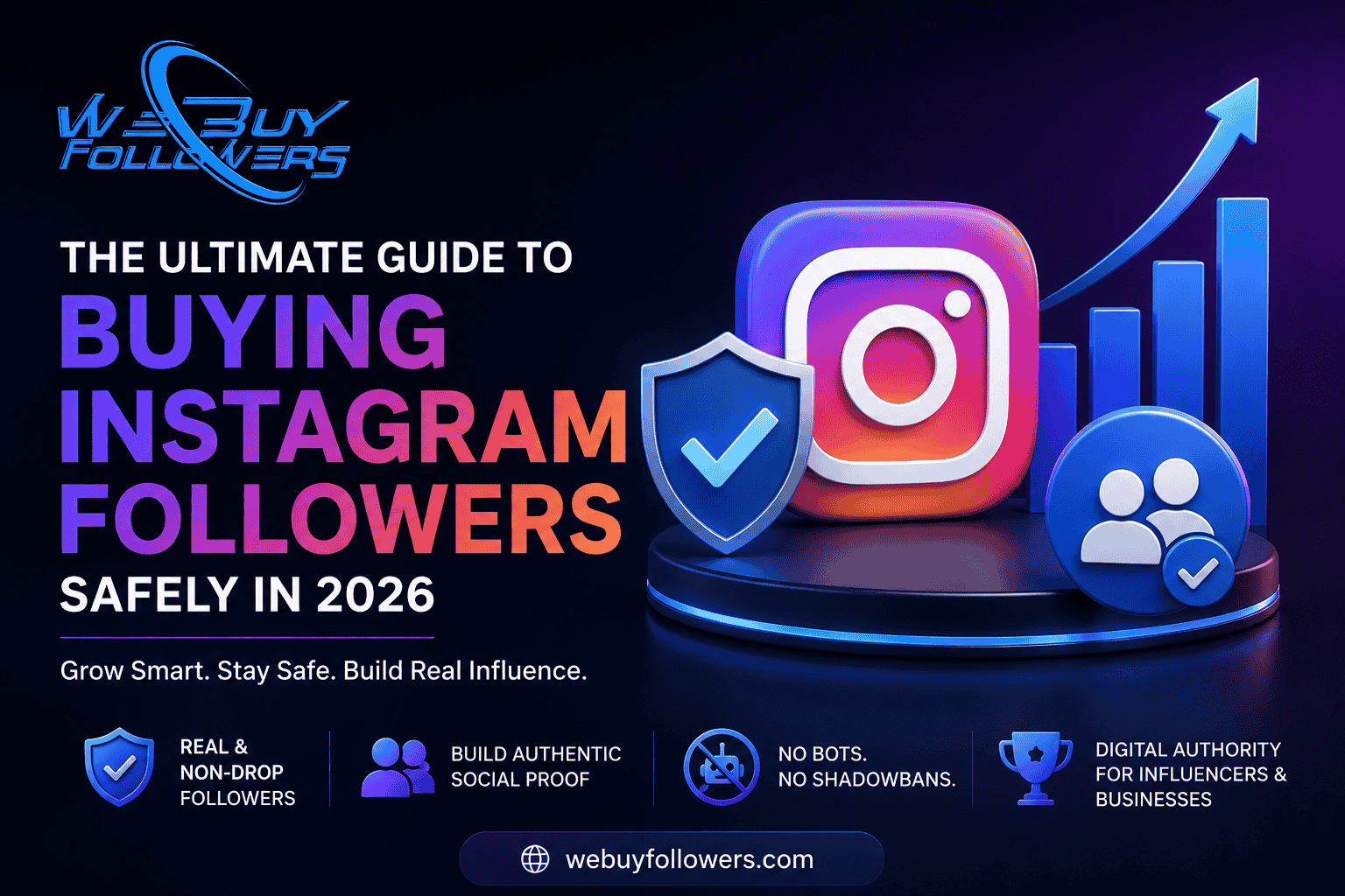 Professional featured image showing safe Instagram growth, authentic followers, and trusted social media authority.